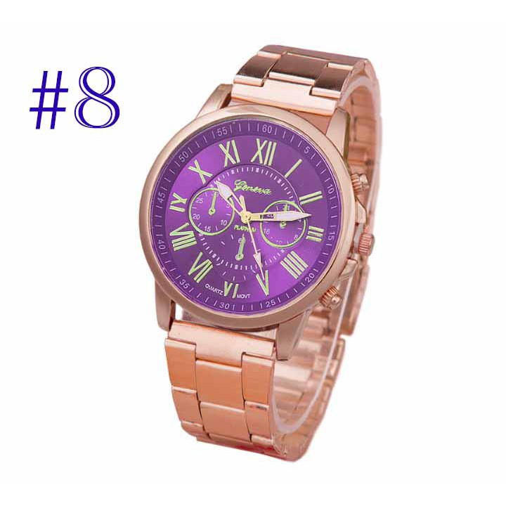 Jam Tangan Geneva ROMAWI RAINBOW Korean Style Faux Leather Wanita Cewe Watch Women Fashion Watch