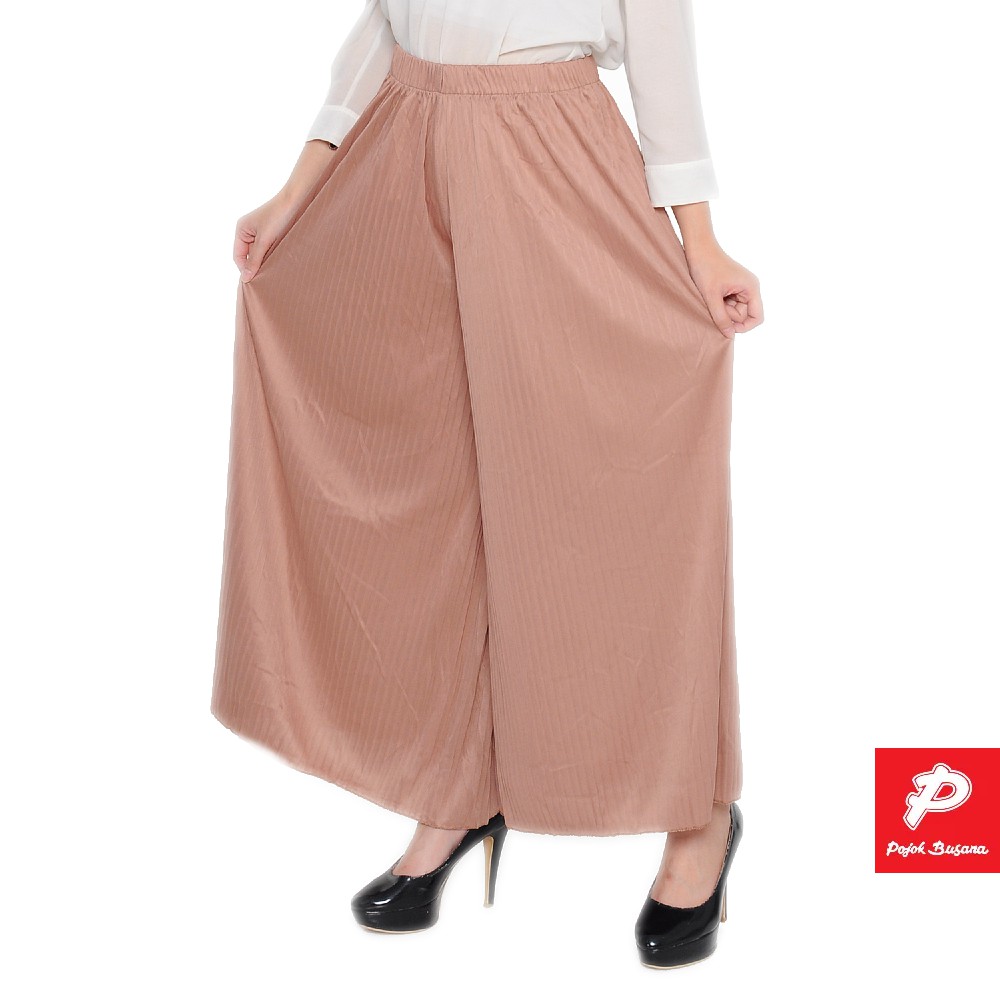 Pojok Busana Celana Panjang  Kulot Wanita Plisket