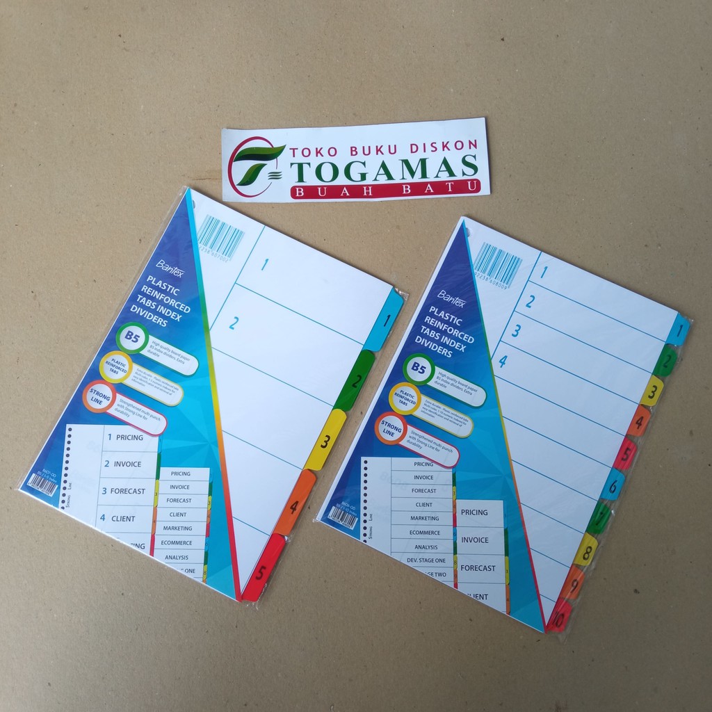 

PEMBATAS BINDER / PEMBATAS LOOS LEAF B5 8608 1-10 DIVINDER BANTEX