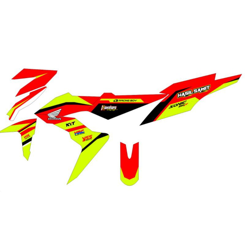 Decal Sonic Decal Honda Sonic Merah Hijau stabilo FullBody free laminasi anti gores