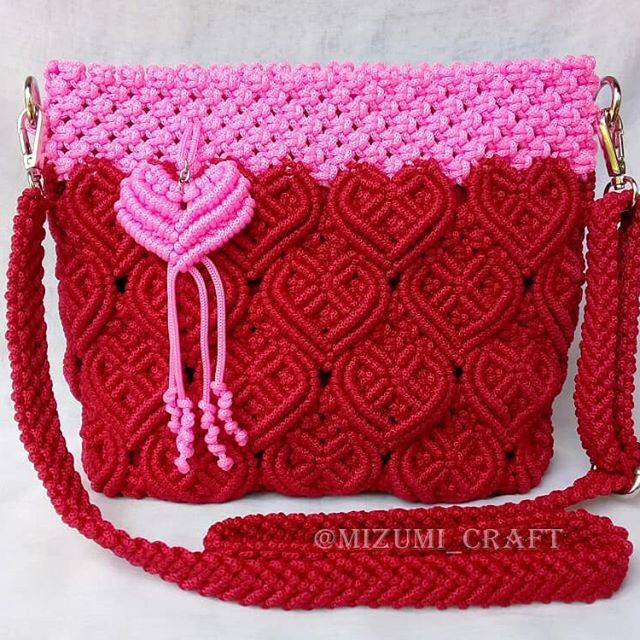 Tas tali kur motif hati