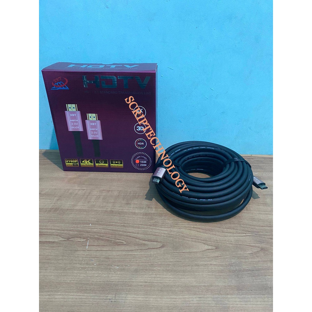 Kabel HDTV 15M XBT V.2.0 4K Gold Plated HD Cable HDTV 15 Meter