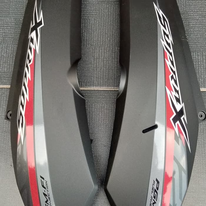 cover body bodi belakang supra x 125 fi hitam dop black matte dopp