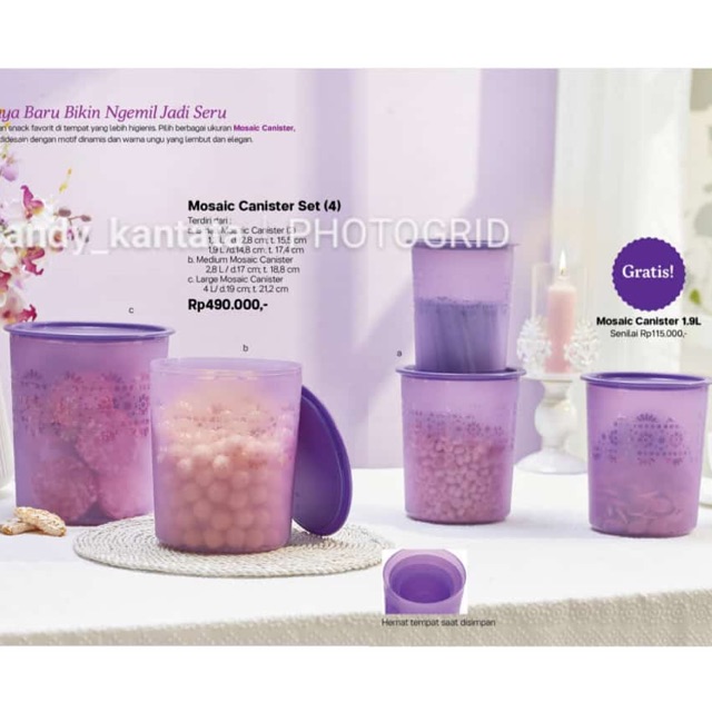 Promo tuperware bulan Juli 2020 Toples mosaik 5pcs