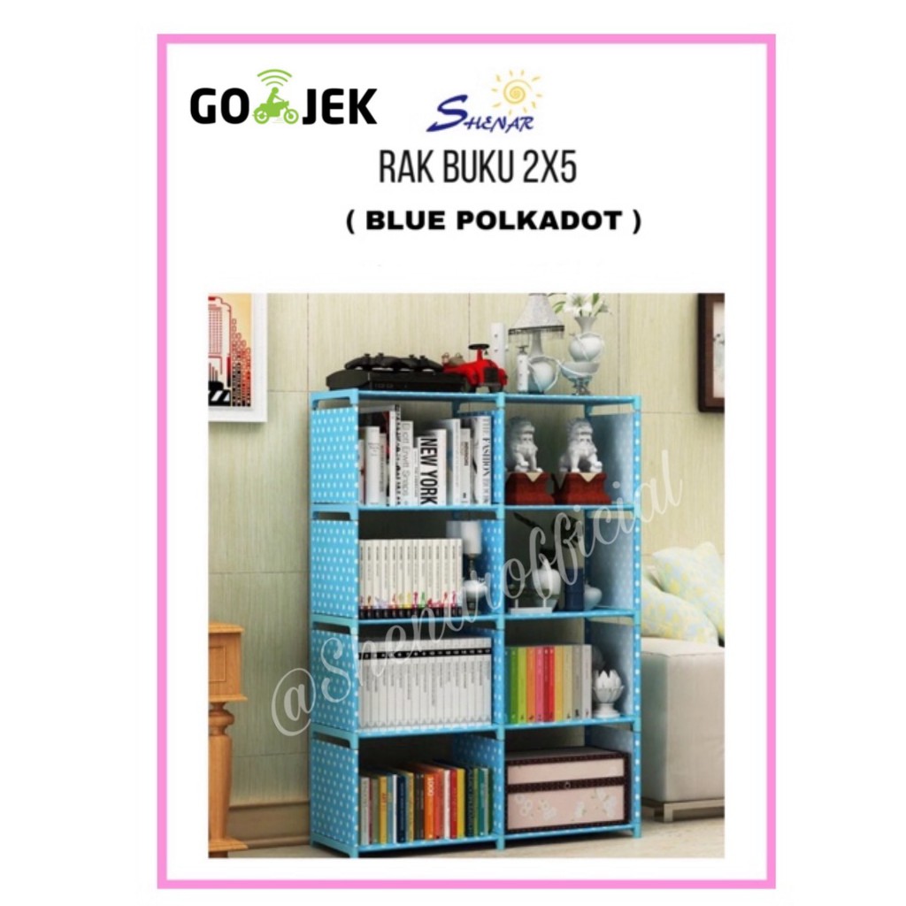 RAK BUKU /PENYIMPAN BUKU LEMARI SERBAGUNA 2 SISI/RAK BUKU MULTFUNGSI RB- 2x5 ,SHENARHOUSEHOLD