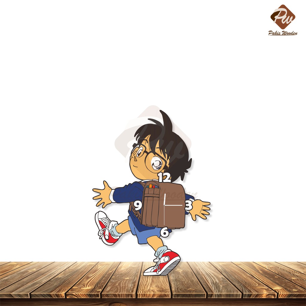 Jam Kayu Detective Conan - C-CARTOON - Bisa Custom