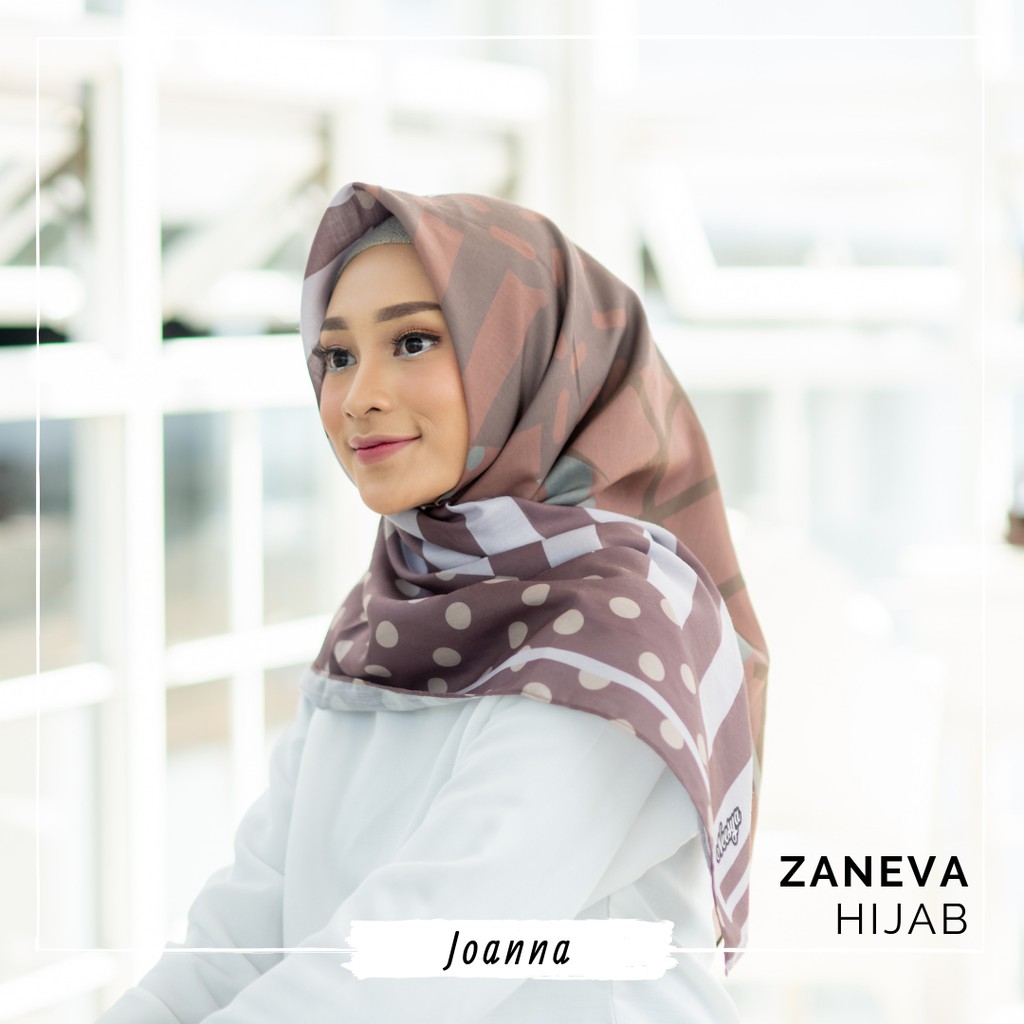 Hijab Voal Printing / Hijab Segiempat Murah / Hijab Motif Joanna By Zaneva