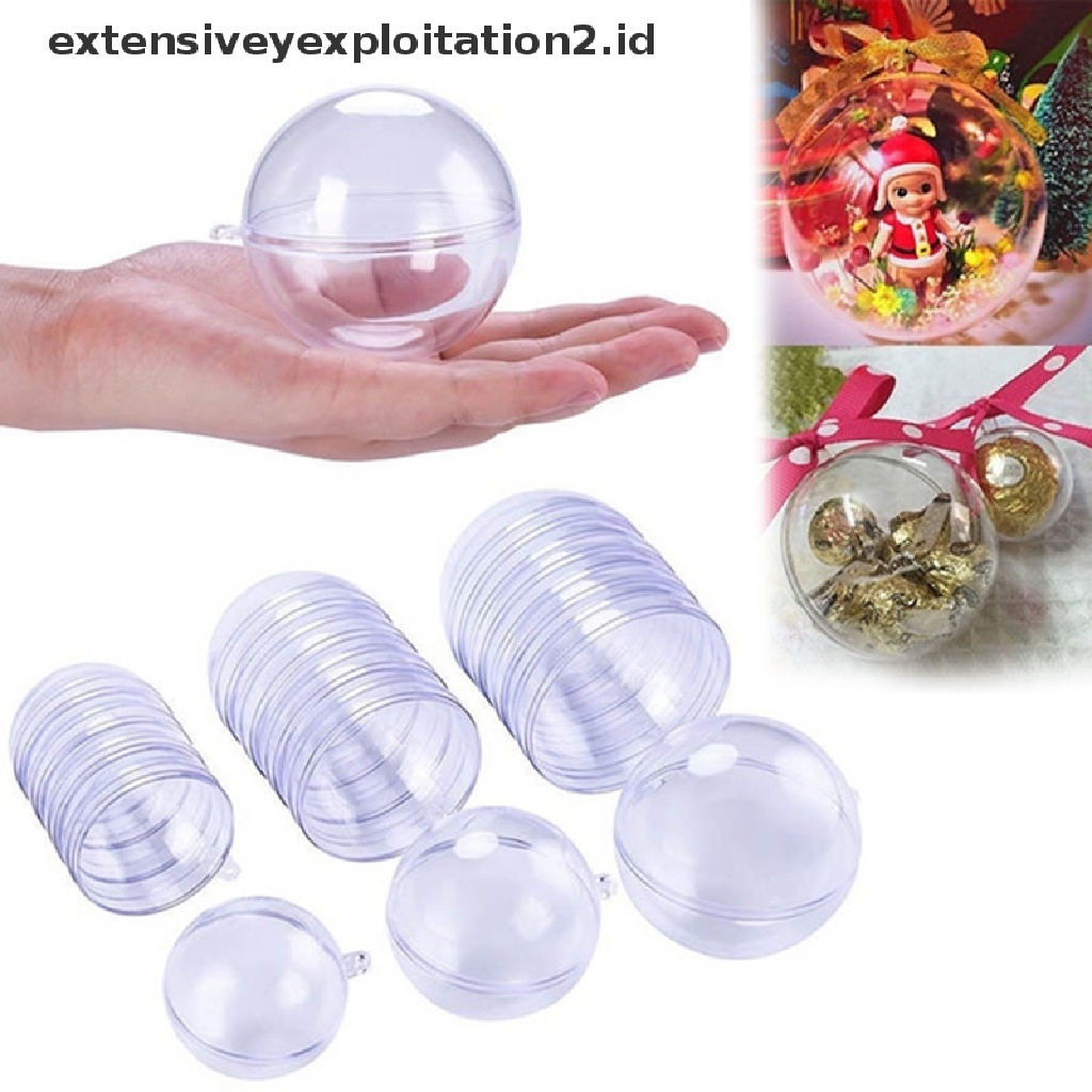 Hiasan Natal Bola Plastik Transparan Gift