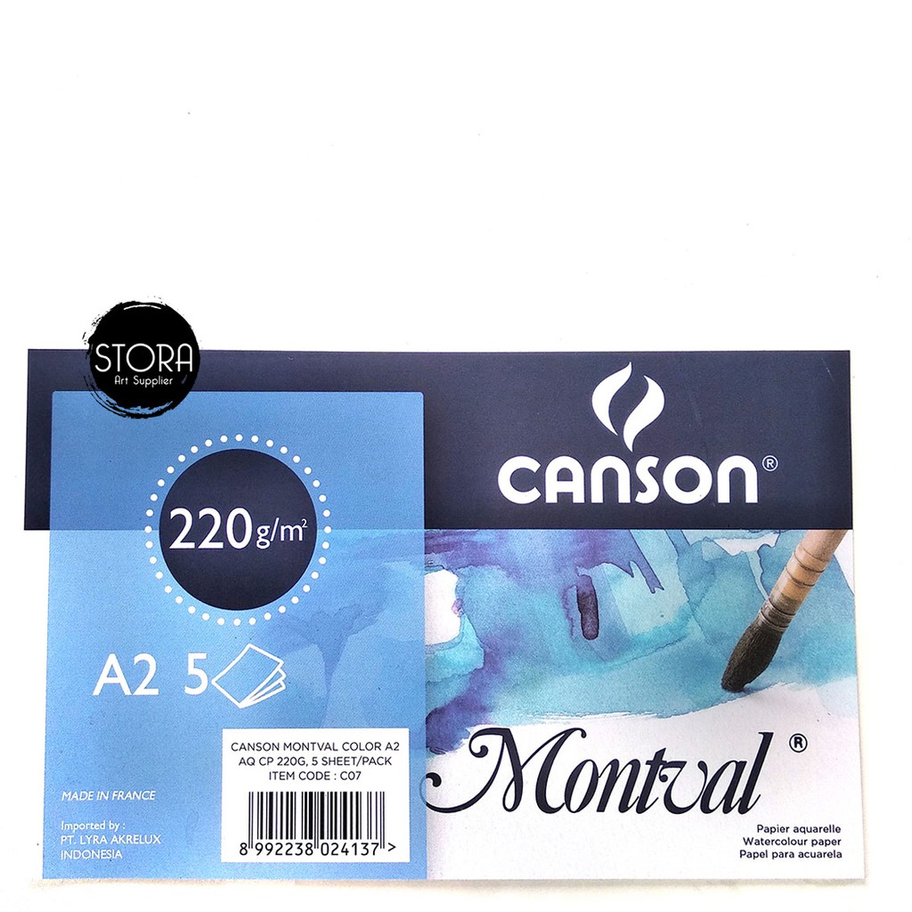 

Canson Montval 220 Gsm A2 Kertas Gambar Cat Air Watercolor Paper