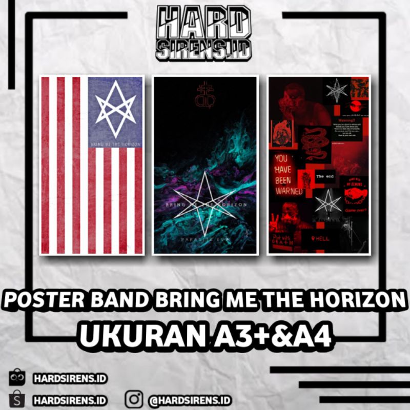 Poster band BMTH (BRING ME THE HORIZON) Poster Bring Me The Horizon Ukuran A3+/A4