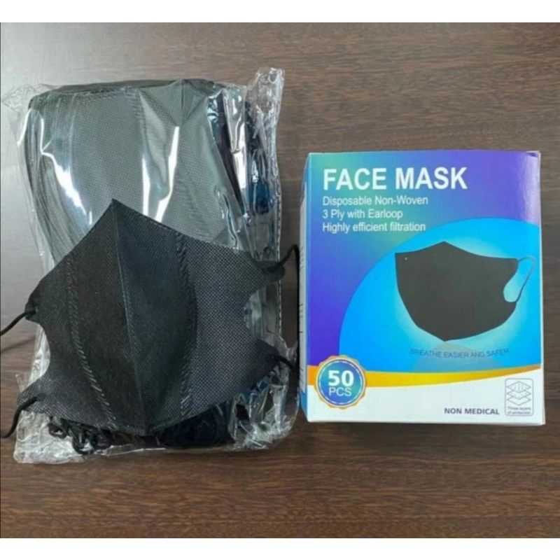 Masker Duckbill facemask 3 ply earloop garis hidung mirip sensi isi 50 pcs