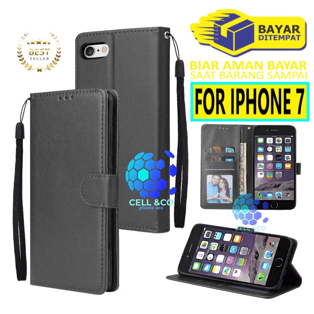 Flip cover IPHONE 7 Flip case buka tutup kesing hp casing hp flip case leather wallet