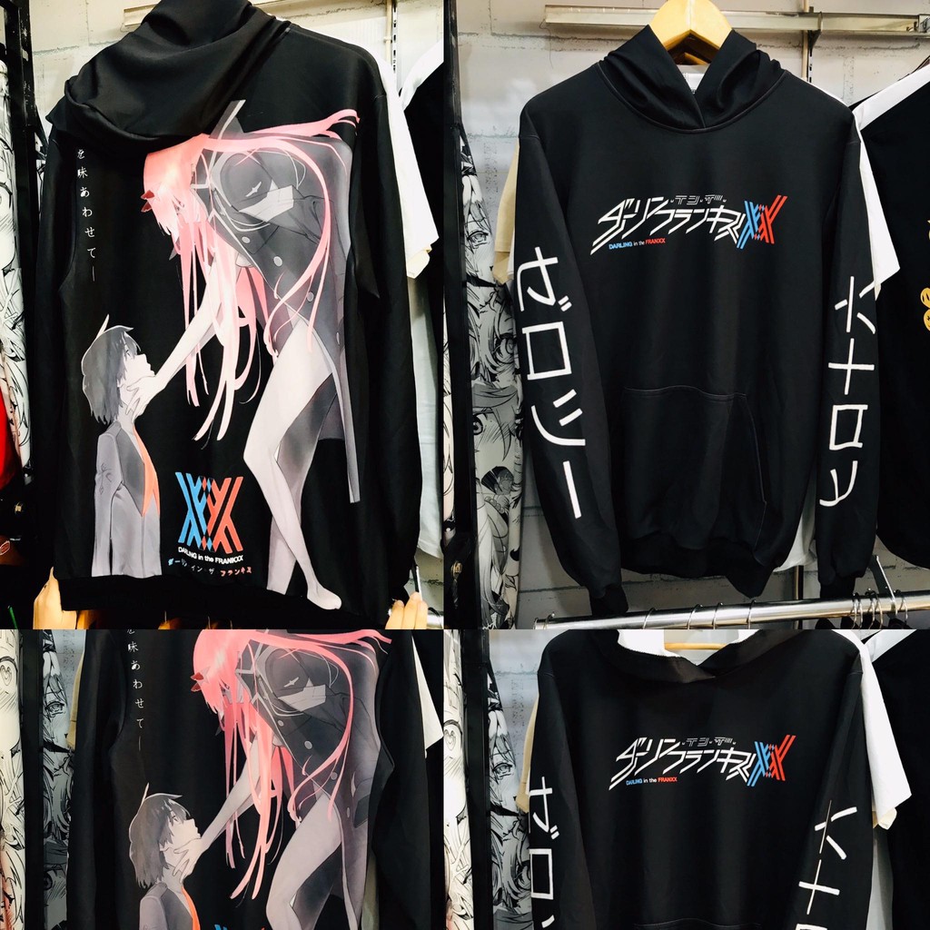 Sweater Zero Two Darling in The Franxx Black Adidas Poly