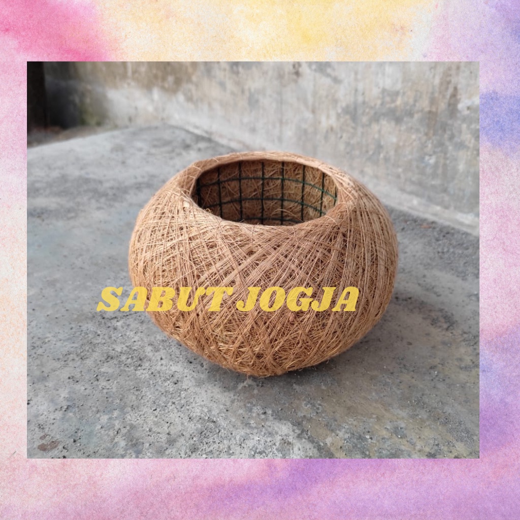 pot kokedama besar pok unik sabut kelapa pot lilit benang