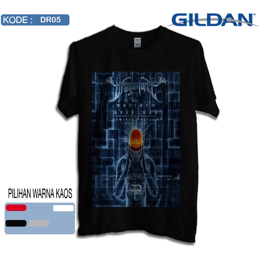 KAOS DRAGONFORCE - MAXIMUM OVERLOAD LOGO STYLE KAOS ORIGINAL GILDAN DR05