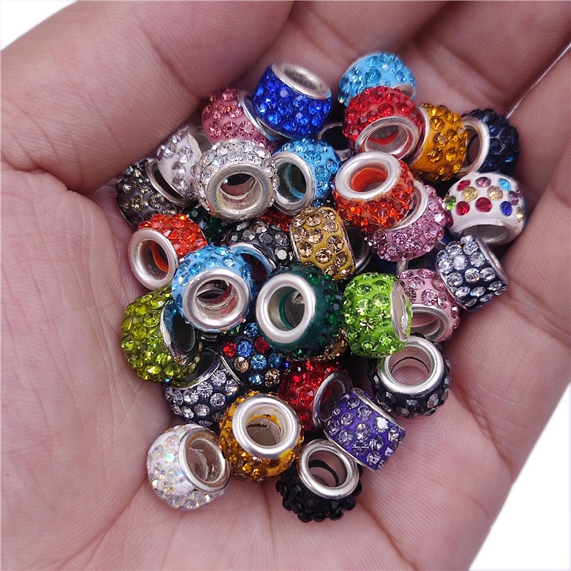 10pcs Pembatas Gelang Zicrone Lubang Besar Akrilik 12mm Untuk Membuat Perhiasan Gelang Diy