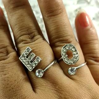 Cincin Alfabet Huruf Inisial Nama Silver diamond Cincin Alfabet Huruf Inisial Nama Silver diamond