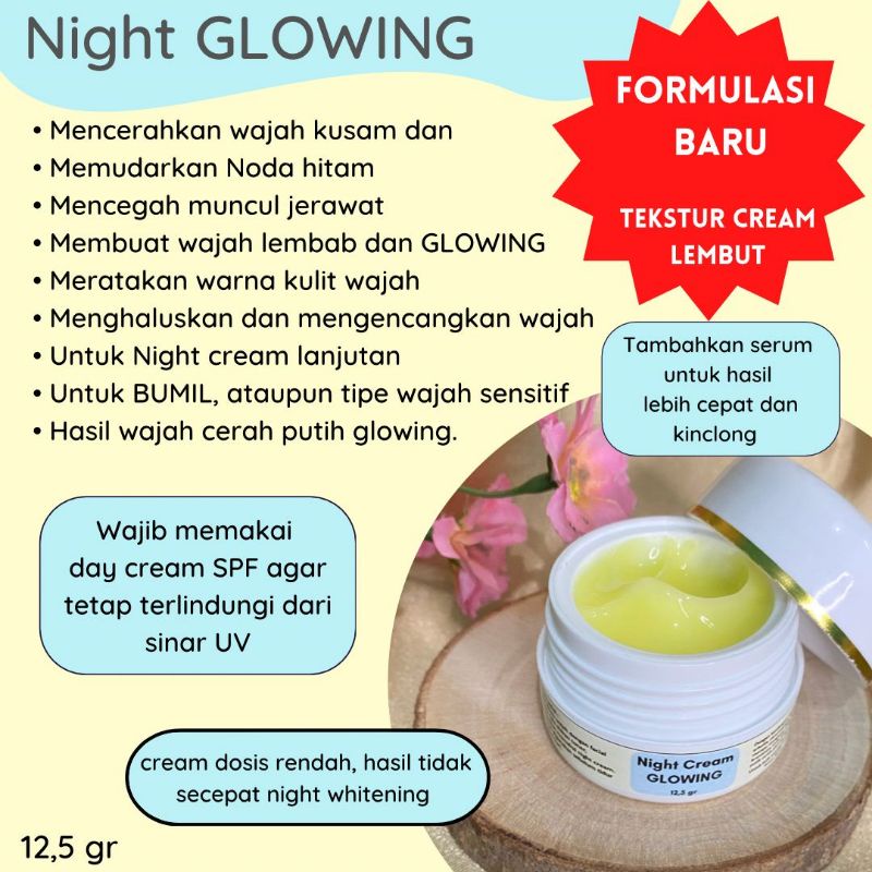 night glowing cream pemutih wajah bumil pencerah wajah rmk