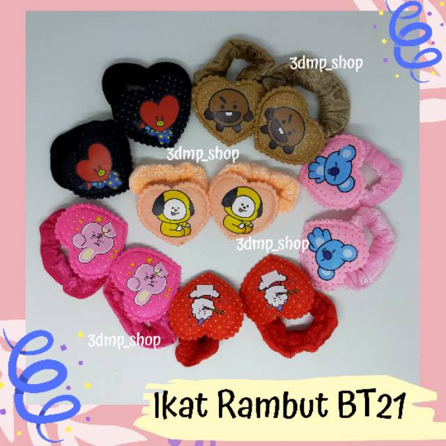 Ikat Rambut BT21 BTS Kpop Cooky Tata Shooky Koya Rj Chimmy