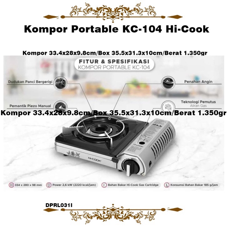 Kompor Portable KC-104 Hi-Cook