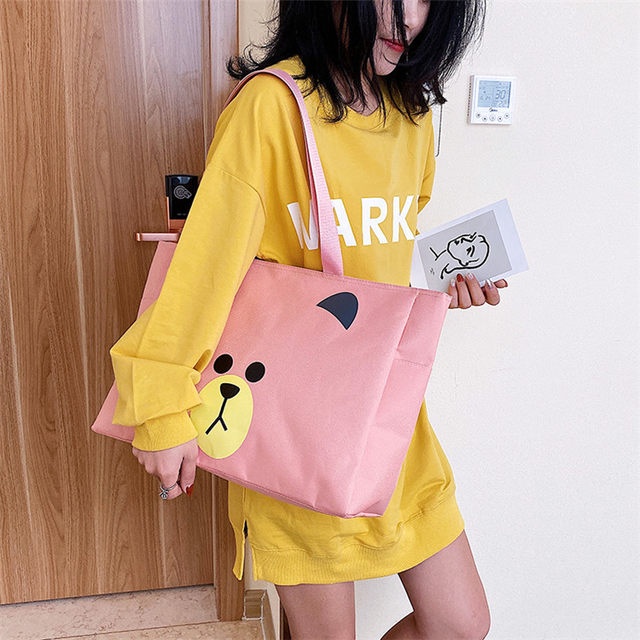 Tas Travel Duffle Bag Jinjing Bahu Hand Carry Shopping ToteBag Korean