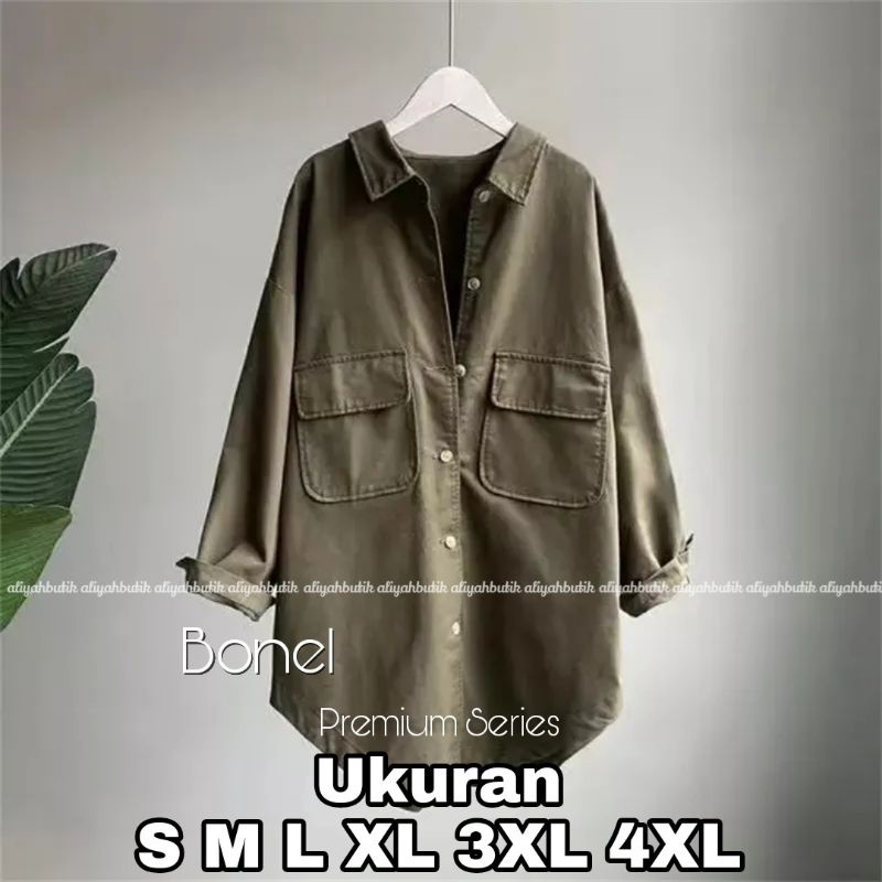 Premium Series Kemeja BONEL Big Size Ukuran Size S M L XL 2XL 3XL 4XL XXL XXXL  XXXXL 2L 3L 4L 5L  Atasan Blouse Wanita Jumbo Atasan Big Size Kemeja Kerja Korea Over Size