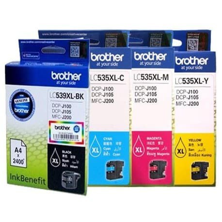 Tinta Brother LC535 dan LC539 1(set) Cyan Magenta Yello Black - LC-539 LC-535  (DCP-J100, DCP-J105, MFC-J200)