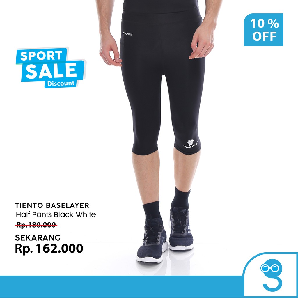 Tiento Baselayer Celana  Legging Leging Ketat  Olahraga Half 