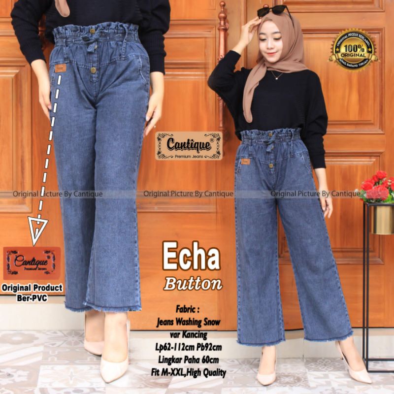 Echa Button By CANTIQUE | Celana Jeans Wanita