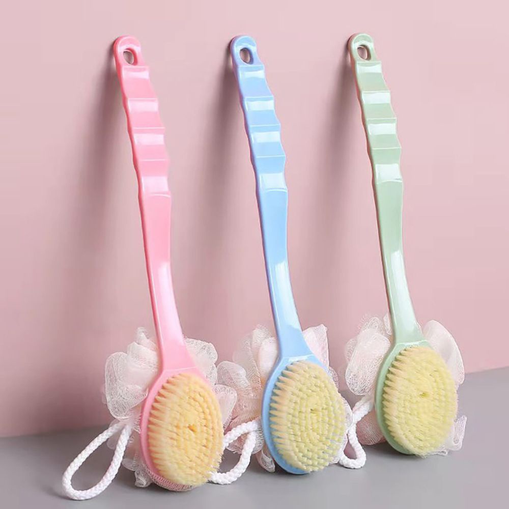 2 in 1  Sikat Punggung Spons Mandi Gagang Panjang /  2 in 1 Body Bath Brush