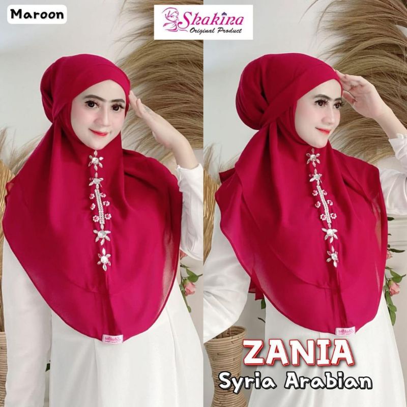 Jilbab instan Bergo Ceruti Zania Syria Arabian Ori Shakina Hijab-Marun