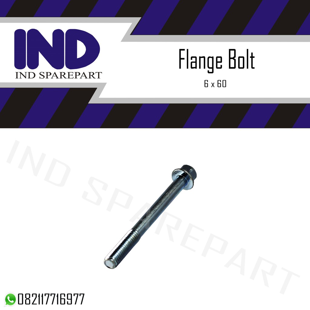 Baut/Baud/Bolt Flange/Topi M6x60/6x60 K8/Kunci 8