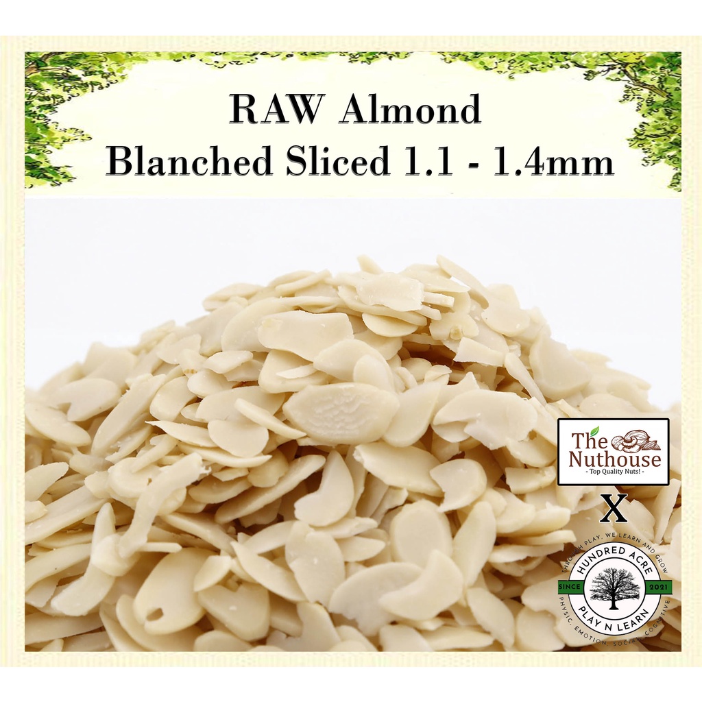 

1kg RAW (Mentah) Almond Blanched Sliced 1.1 - 1.4mm