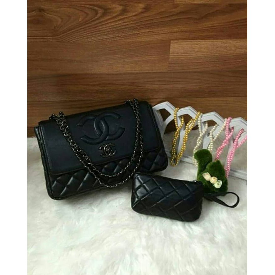 TAS WANITA CHANEL CLASSIC MAXY SET POUCH