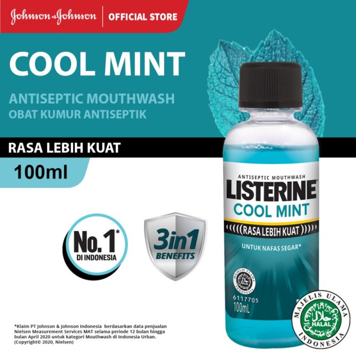 LISTERINE Cool Mint Antiseptic Mouthwash/Obat Kumur Antiseptik 100ml