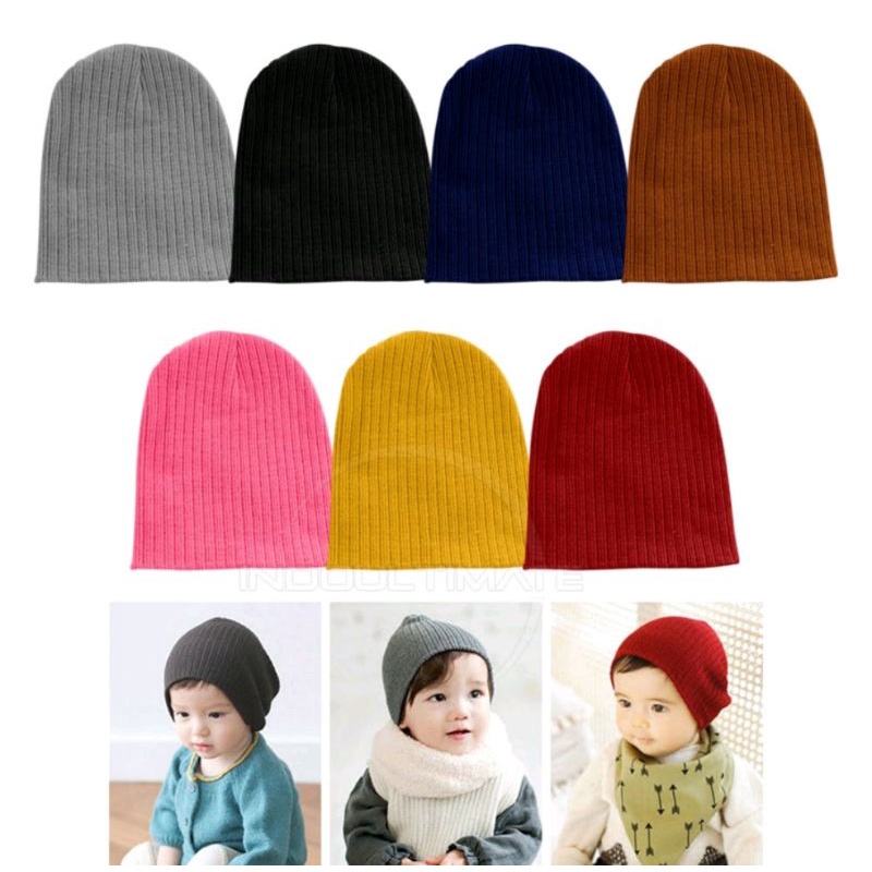 Topi Kupluk Rajut Anak Bayi Topi Bayi Rajut  Polos