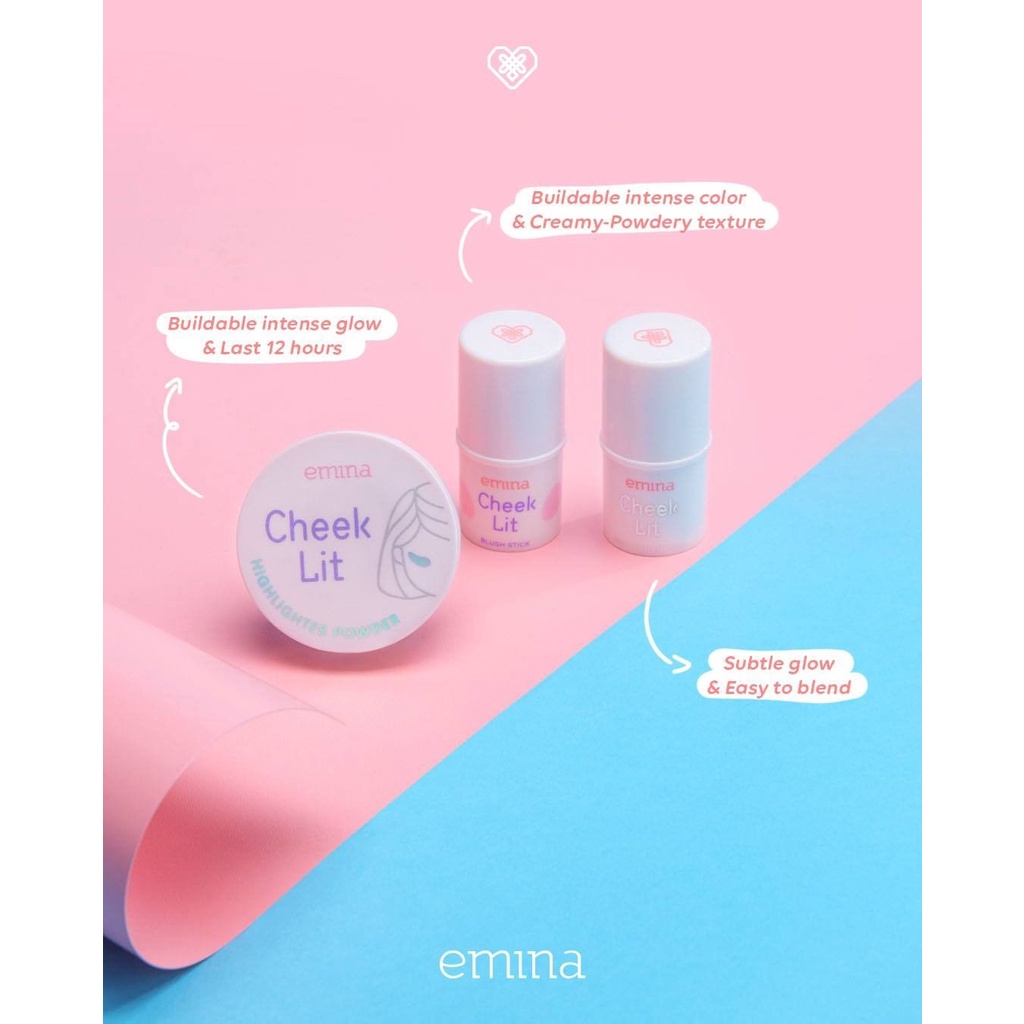 `ღ´ PHINKL `ღ´ ╰☆☆ 𝔢мιℕά ☆☆╮ Emina Cheeck Lit Blush On Stick perona pipi alami cocok untuk remaja