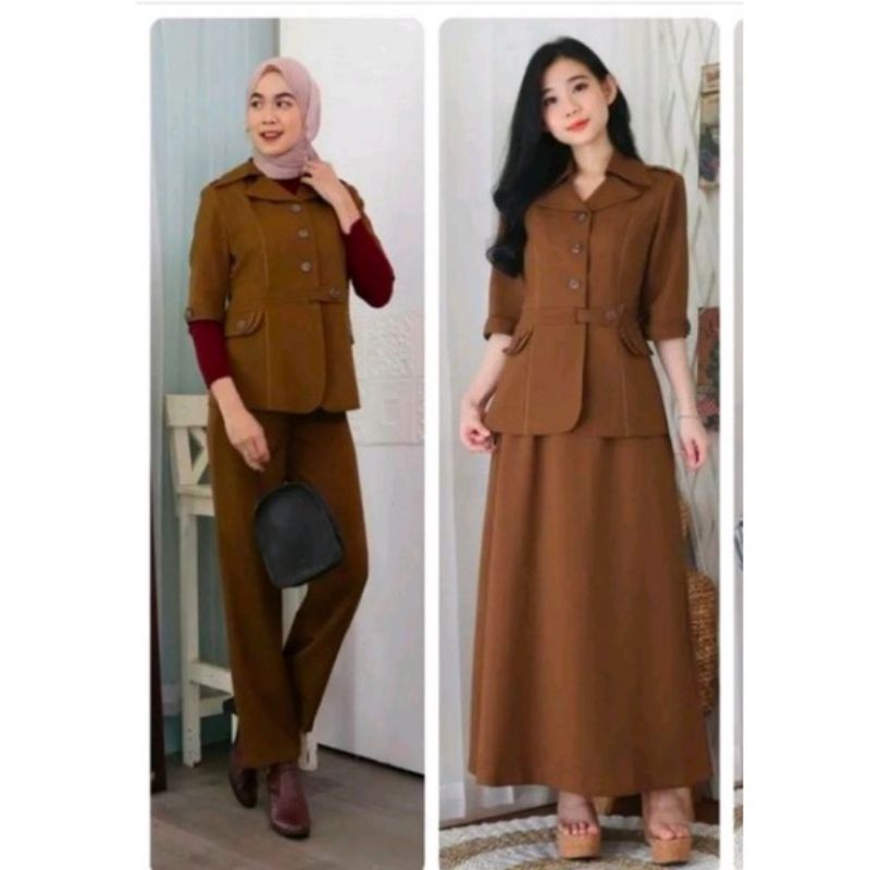 Seragam Kerja Jas Lengan Pendek Seragam Waskat PDH PEMDA PNS Wanita