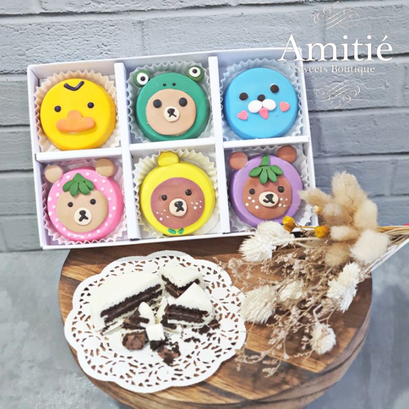 

Coklat Oreo Animal Rilakkuma - 1 Box isi 6 / Coklat Karakter / Coklat Gift