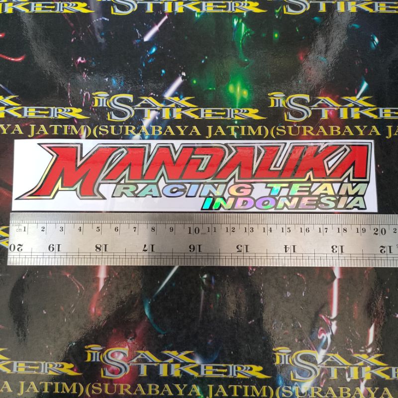 stiker cutting hologram Mandalika racing team indonesia