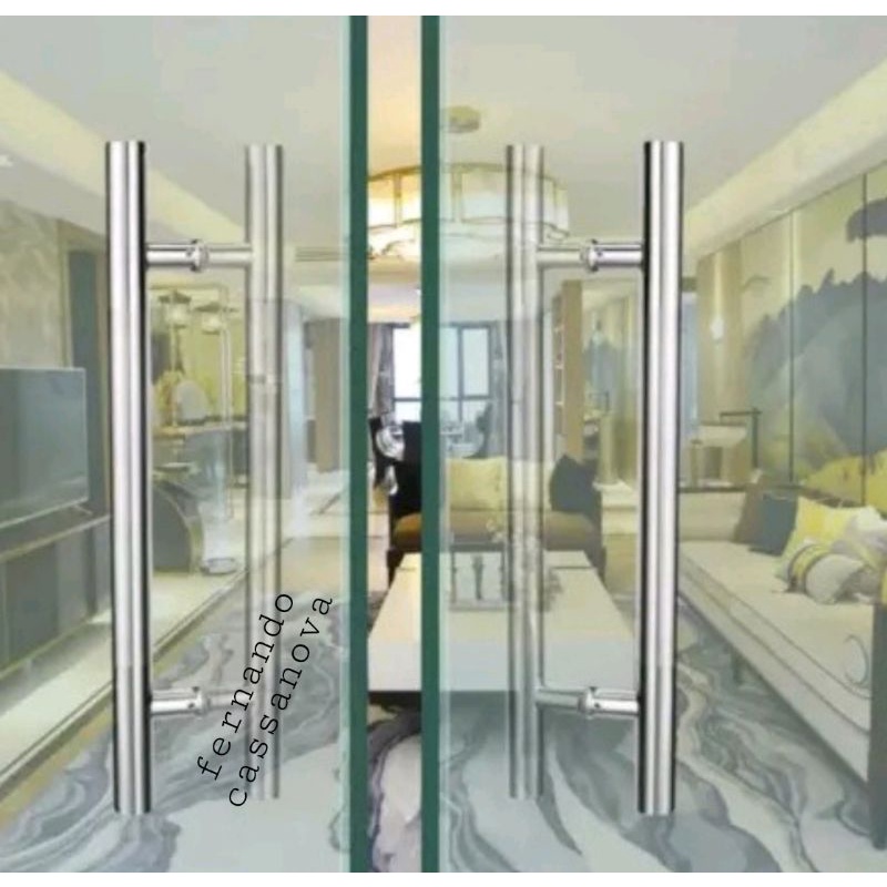 Handle pintu Tarikan pintu Kaca/Kayu Kaki tembus 45cm 60cm 80cm Gagang pintu rumah minimalis