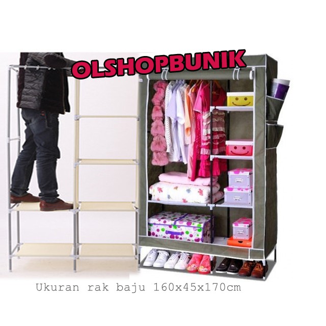  Lemari  Pakaian Rak Baju Storage Wardrobe Murah  Shopee  
