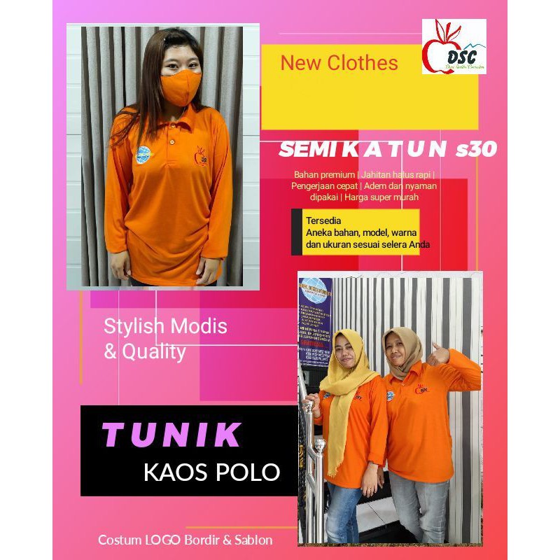 TUNIK KAOS POLO LOGO BORDIR HARGA GROSIRAN BAHAN PREMIUM