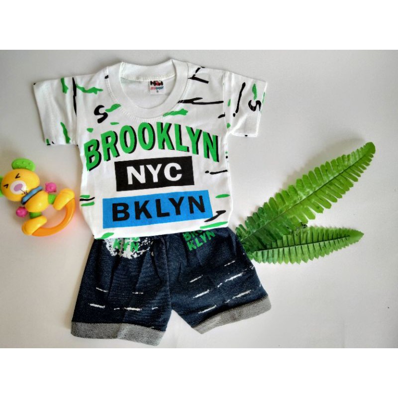 Setelan Baju kaos Anak Cowok sablon nike nyc hugo boss set baju anak laki balita bayi 1-18 bulan