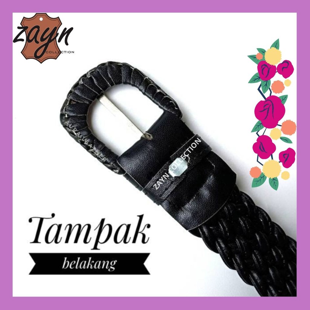 Ikat Pinggang Wanita Gesper Rajut Jalinan Belt Strap Kepang Anyaman Bahan Tambang Cantik Murah