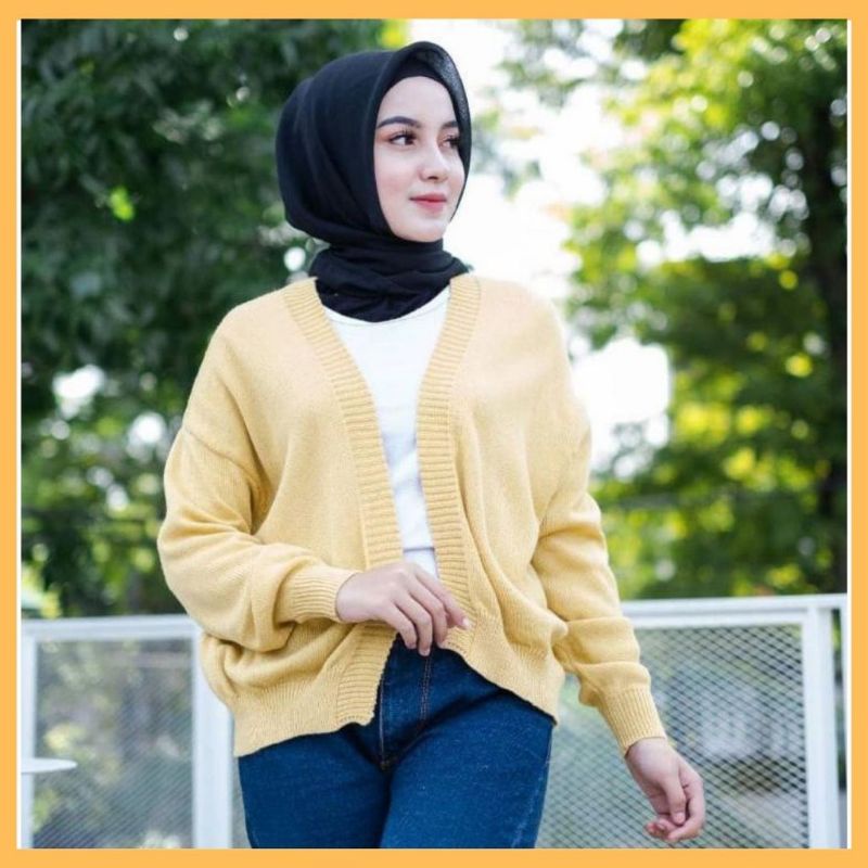 FLUFFY CARDY / CARDIGAN OVERSIZE / KARDIGAN RAJUT WANITA TANGAN BALON / KARDIGAN RAJUT CROP WANITA / KARDIGAN CROP