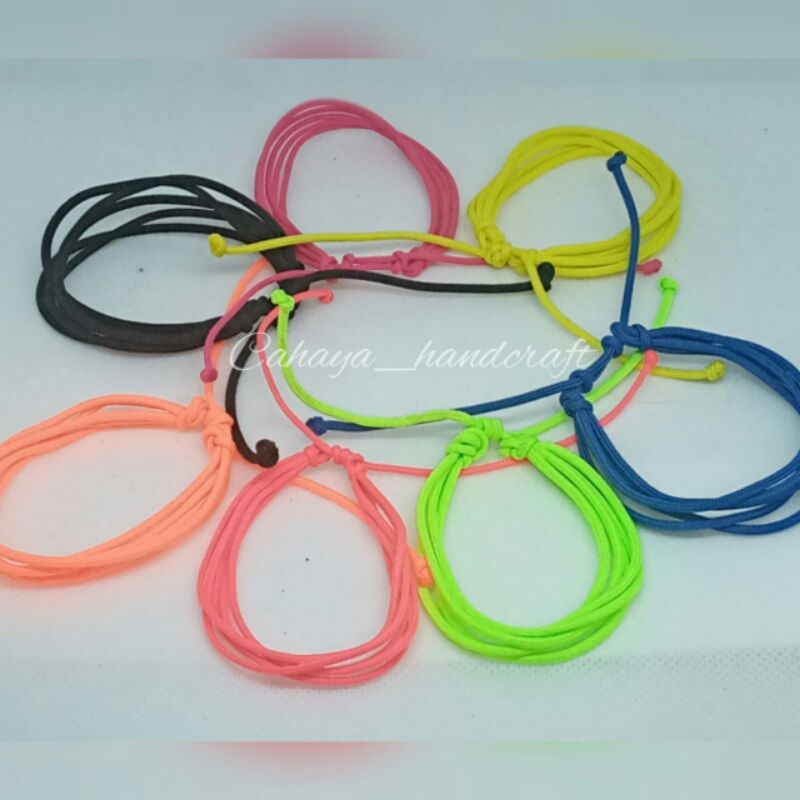 (12pcs) Gelang Tali Polos 5 Rangkap Harga Grosir Pengrajin