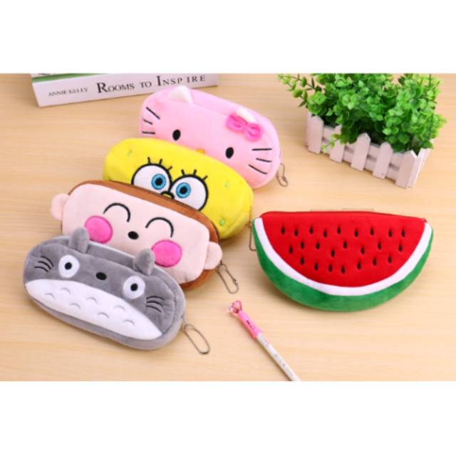 

Tempat Pensil Pencil Case Boneka karakter disney hk fluffy (tempat kosmetik makeup plush stationary)