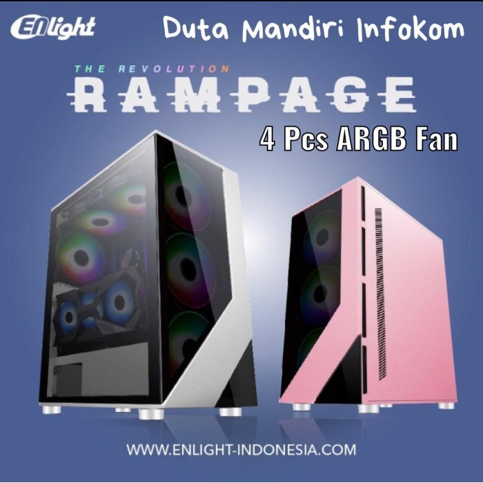 Enlight Rampage 4 Auto RGB Fan - Tempered Glass Mid-Tower Gaming Case
