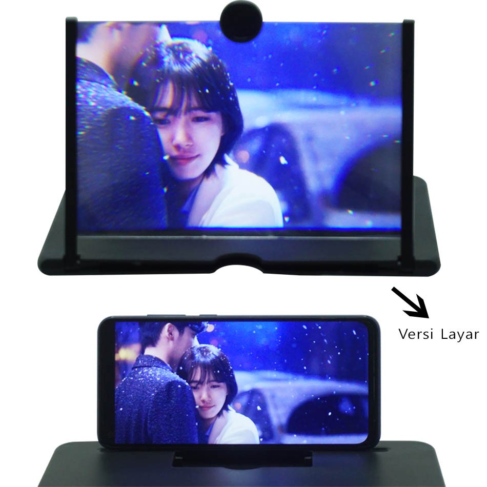 Kaca Pembesar Layar HP Untuk Nonton 3D Film For 10 Inch | 12 Inch Pembesar Video HD Ponsel Model Lipat dengan Braket Penahan Ponsel untuk Menonton Film Enlarged 3D Screen Mobile Phone